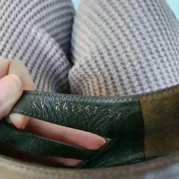 YVES SAINT LAURENT Brown Leather Lace-Up Caged Peep-Toe Heels | Gladiator Wedges - Picture 8 of 8